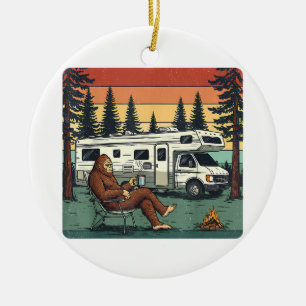 Vintage Camping Motorhome RV Bigfoot Adventure Ceramic Ornament