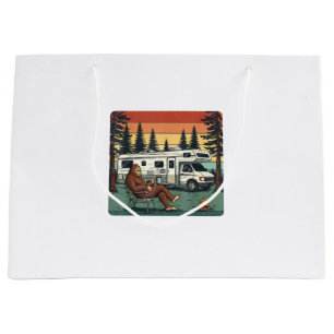 Vintage Camping Motorhome RV Bigfoot Adventure Large Gift Bag