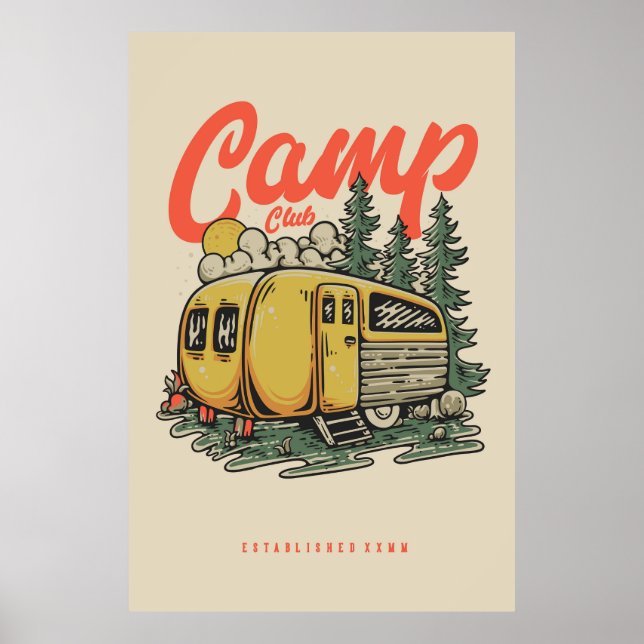 vintage camping poster woods (Front)