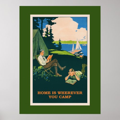 Vintage Camping Site Poster