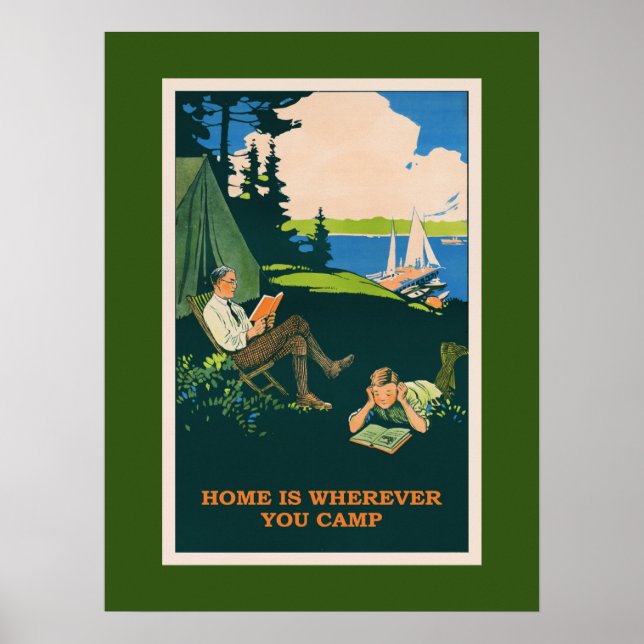 Vintage Camping Site Poster (Front)