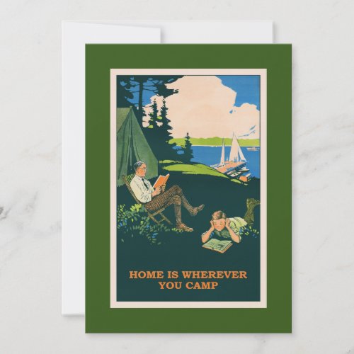 Vintage Camping Site Poster Card