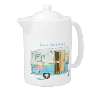Vintage Camping Trailer Teapot