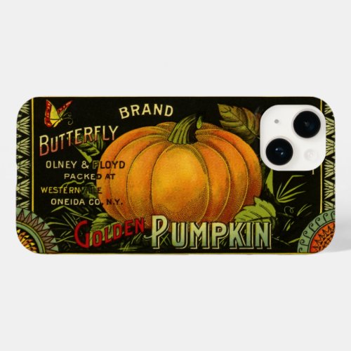 Vintage Can Label Art Butterfly Pumpkin Vegetable Case_Mate iPhone 14 Case