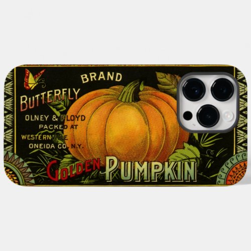 Vintage Can Label Art Butterfly Pumpkin Vegetable Case_Mate iPhone 14 Pro Max Case