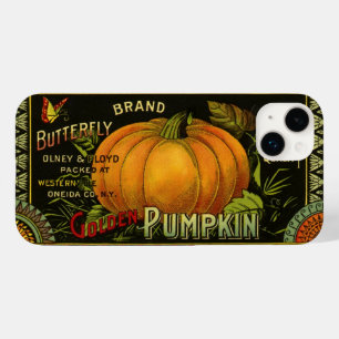 Vintage Can Label Art, Butterfly Pumpkin Vegetable Case-Mate iPhone 14 Plus Case