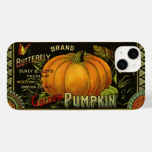 Vintage Can Label Art Butterfly Pumpkin Vegetable Case_Mate iPhone 14 Plus Case