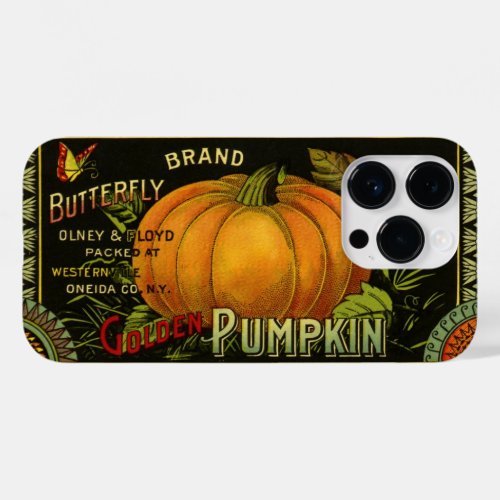 Vintage Can Label Art Butterfly Pumpkin Vegetable Case_Mate iPhone 14 Pro Case