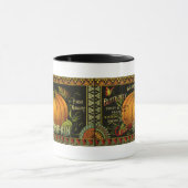 Vintage Can Label Art, Butterfly Pumpkin Vegetable Mug (Center)