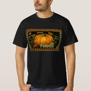Vintage Can Label Art, Butterfly Pumpkin Vegetable T-Shirt