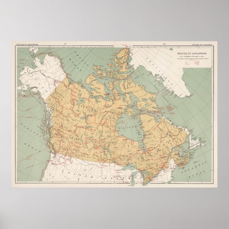 Vintage Canada Exploration Map (1915) Poster  Zazzle