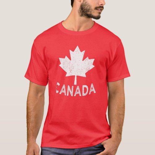 Vintage Canada Flag Canadian Flag Maple Leaf For C T_Shirt