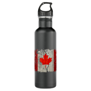 Vintage Canada Flag Canadian Pride Heritage Maple Stainless Steel Water Bottle