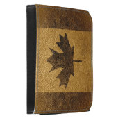 Vintage Canada Flag Leather Tri-fold Wallet (Side)