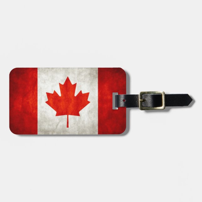 Vintage Canada Flag Luggage Tag (Front Horizontal)