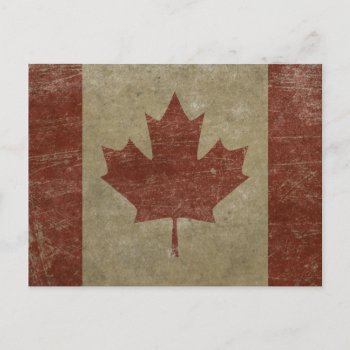 Vintage Canada Flag Postcard by staticnoise at Zazzle