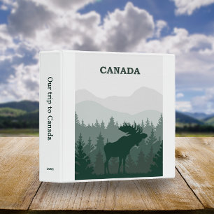Vintage Canada Moose Travel Poster Scrapbook 3 Ring Binder