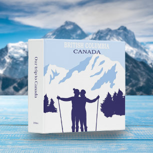 Vintage Canada Ski Trip Travel Poster Scrapbook 3 Ring Binder