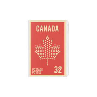 Vintage Canada Stamp Passport Holder Cover Case