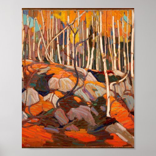 Vintage Canadian Autumn Scene Tom Thomson Painting Poster