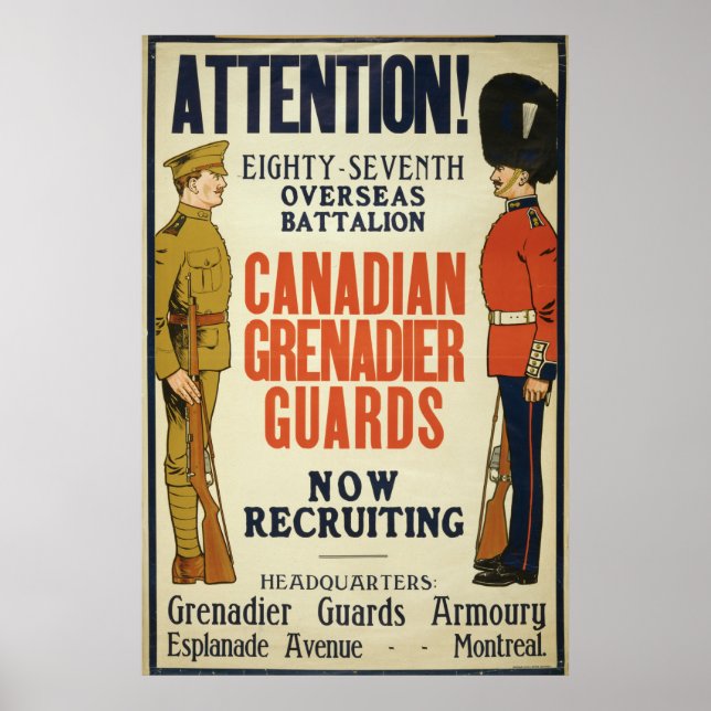 Vintage Canadian Enlistment poster (Front)