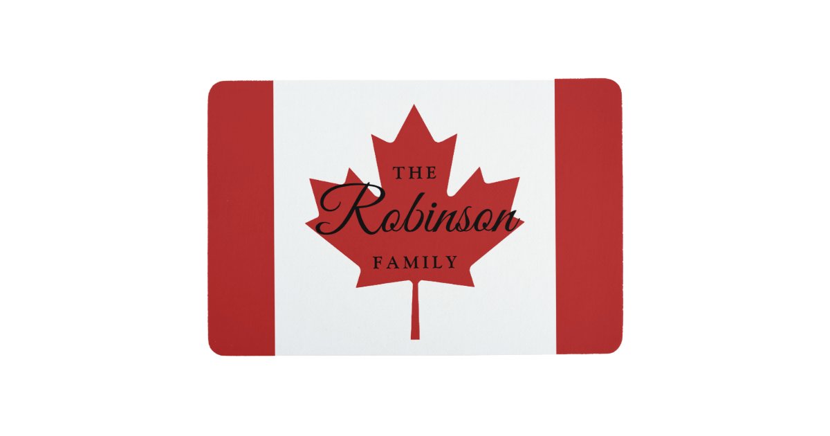 Vintage Canadian Flag Floor Mat With Family Name Zazzle Com