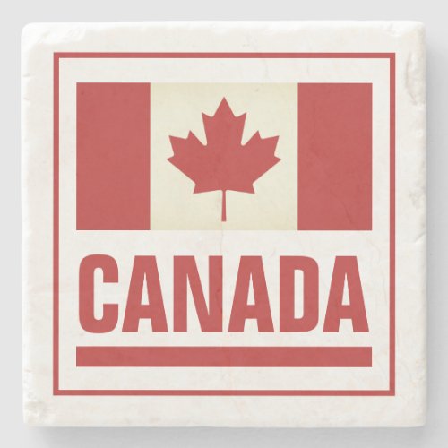 Vintage Canadian flag of Canada marble Stone Coaster