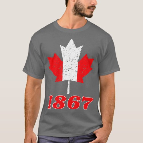 Vintage Canadian Maple Leaf Canadian 1867 Canada D T_Shirt
