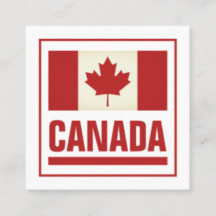 Vintage Canadian maple leaf flag of Canada Square Business Card