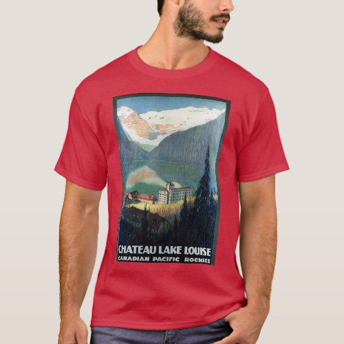 Vintage Canadian Pacific Rockies Chateau Lake Loui T_Shirt