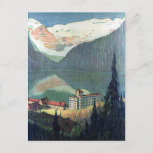 Vintage Canadian Pacific Rockies Lake Louise Postc Postcard