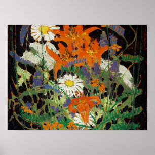 Vintage Canadian Painting Tom Thomson Wood Lilies Poster