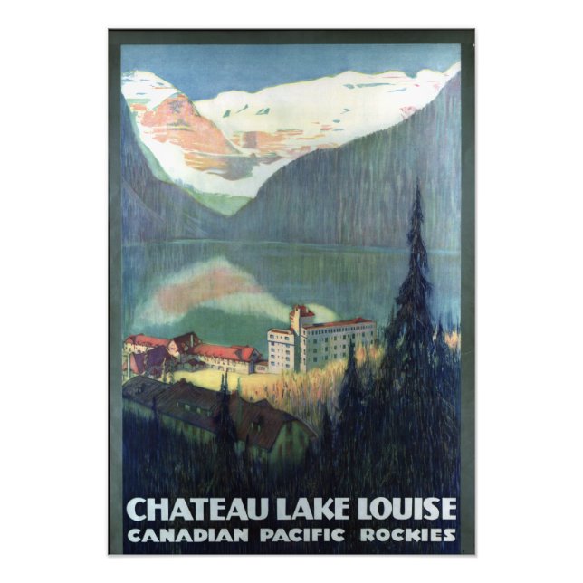 Vintage Canadian Rockies Lake Louise Travel Photo Print (Front)