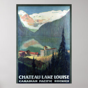 Vintage Canadian Rockies Lake Louise Travel Poster