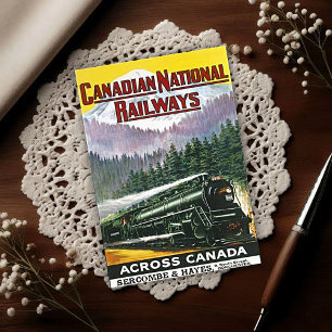 Vintage Canadian Rockies Steam Train Advertising Postcard