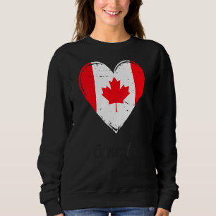 Vintage Canadian Roots Heart Canada Flag Pride Sweatshirt