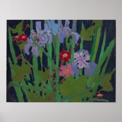 Vintage Canadian Tom Thomson Painting Wildflowers Poster