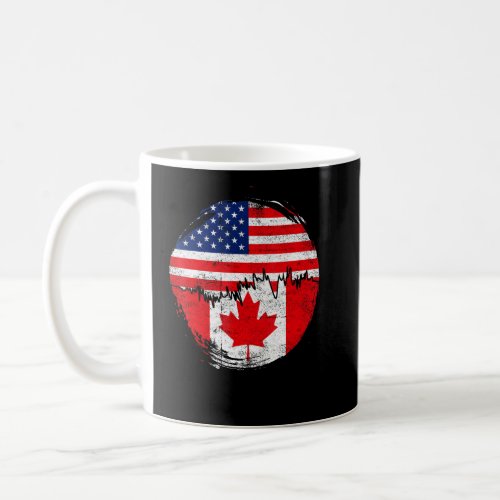 Vintage Canadian With American Flag Roots Canada  Coffee Mug