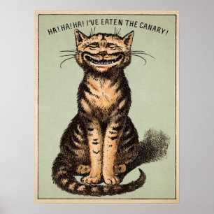 Vintage Canary Cat Poster