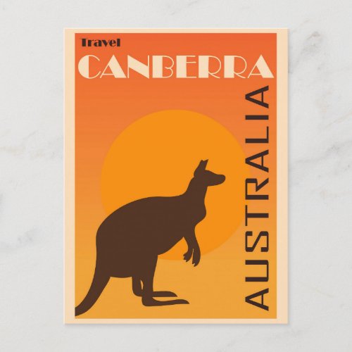 Vintage Canberra Australia Kangaroo Travel Postcard