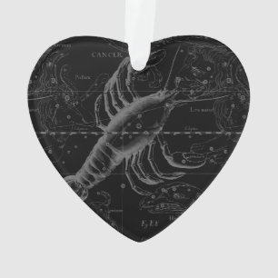 Vintage Cancer Constellation Map Hevelius 1690 Ornament