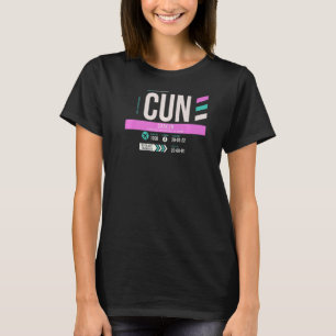 Vintage Cancun CUN Airport Code Retro Travel Day M T-Shirt