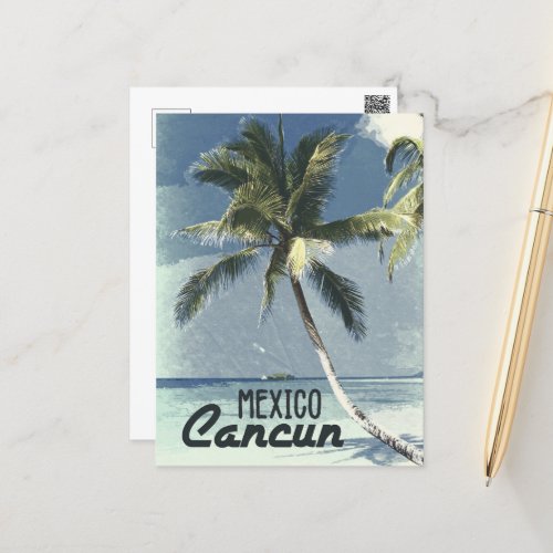 Vintage Cancun Mexico Holiday Postcard