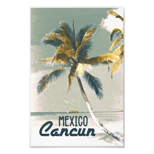 Vintage Cancun Mexico Postcard Art Travel Photo Print