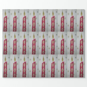 Vintage Candle With Glitter Wrapping Paper by ebroskie1234 at Zazzle