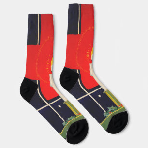 Vintage Candle with the Sign of the Cross Art Socks