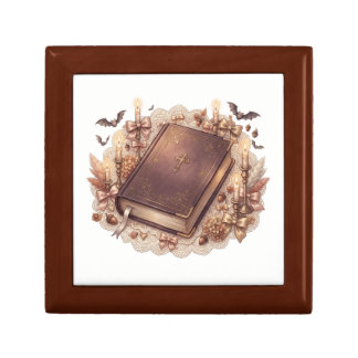 Vintage Candlelit Bible Autumn Keepsake Box