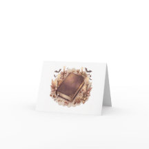 Vintage Candlelit Bible Fall Faith Note Card