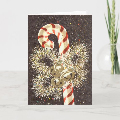 Vintage Candy Cane Christmas Card