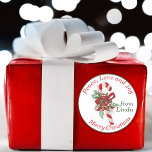 Vintage Candy Cane Custom Christmas Gift Sticker<br><div class="desc">When gift giving this holiday season don't forget your personalized Christmas stickers!  This sticker features a vintage candy cane illustration with the words "Peace,  Love and Joy" and "Merry Christmas".  Personalize by adding your name.  Perfect for gift baskets,  gift tags or as a seal on your Christmas cards!</div>